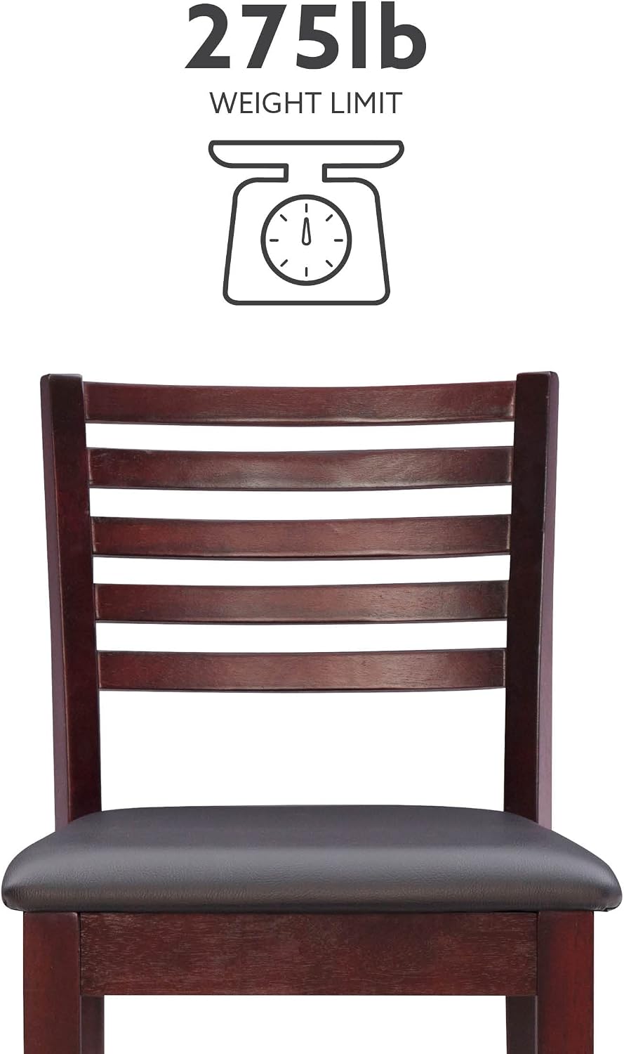 Linon Triena Collection Ladder Counter 24 Stool, 17"W x 20"D x 37"H, Espresso