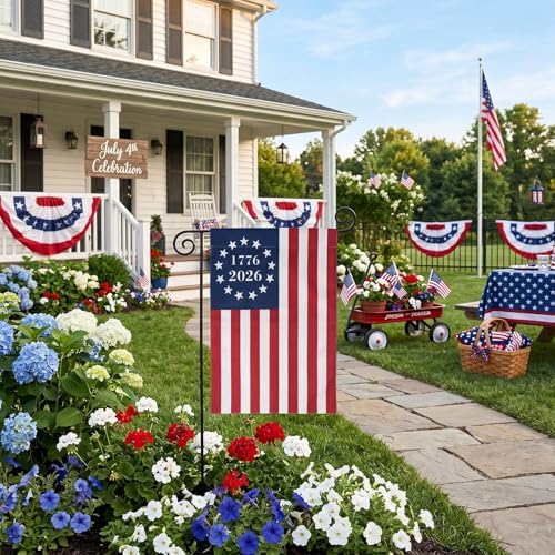 American Flag USA Garden Flag 12 x 18 - Patriotic Double Sided Small Flags for Yard