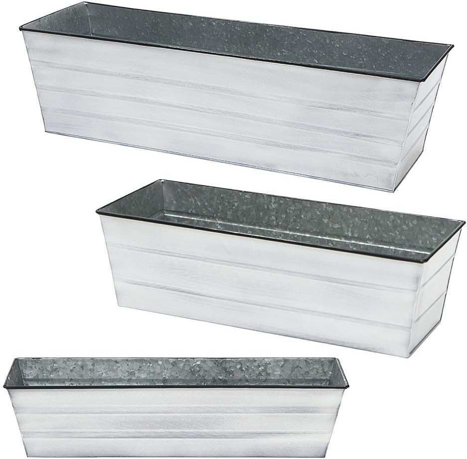 Achla Designs Galvanized Window Flower Box Planter-Green-Medium (24" L x 9.5" W x 7.5" H)