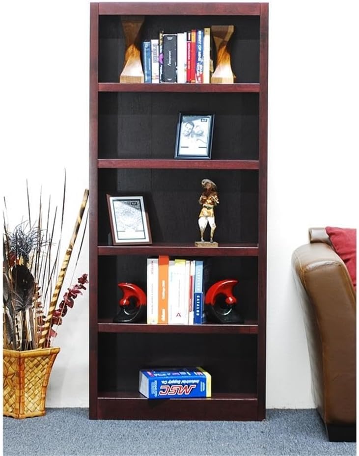 Concepts In Wood Midas Five Shelf Bookcase 72" H Cherry Finish