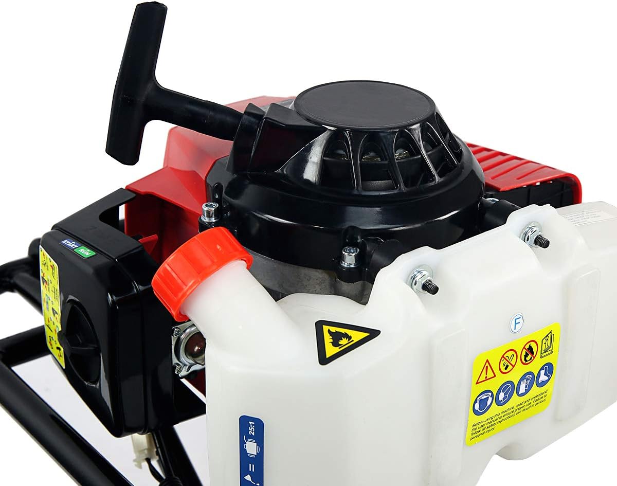 XtremepowerUS 2.5HP Post Hole Digger 63cc Gas-Powered 2-Stroke Auger Digging Drill Shaft Size 3/4" (Machine Only)