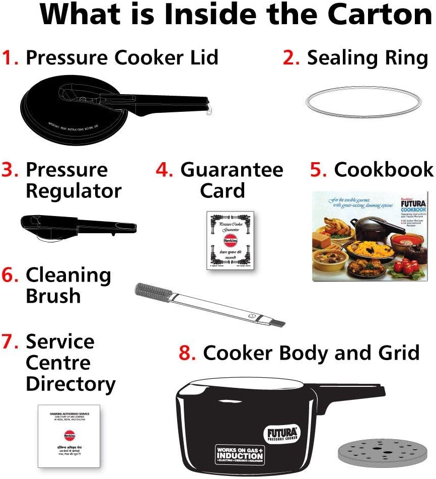 Futura Hawkins 3-Litre Hard Anodized Induction Compatible Pressure Cooker, Small, Black
