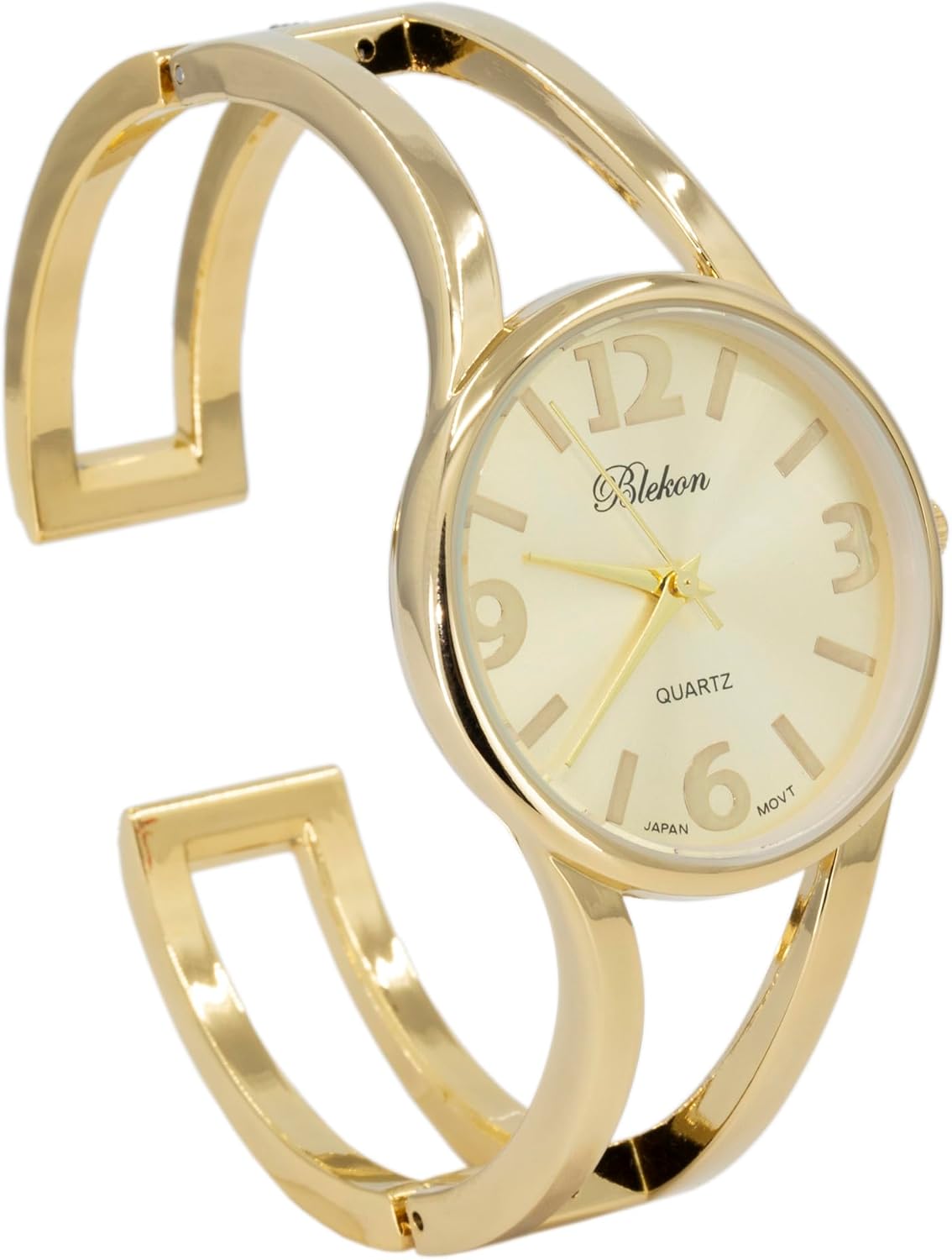 Collections Women's Elegant Analog Quartz Watch - 33mm Case, Casual Metal Cuff Bangle Design, Adjustable Fit for 7-8 Inch Wrist Size