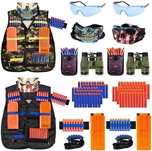 2 Pack Kids Tactical Vest Kit for Nerf Guns Game N-Strike Elite