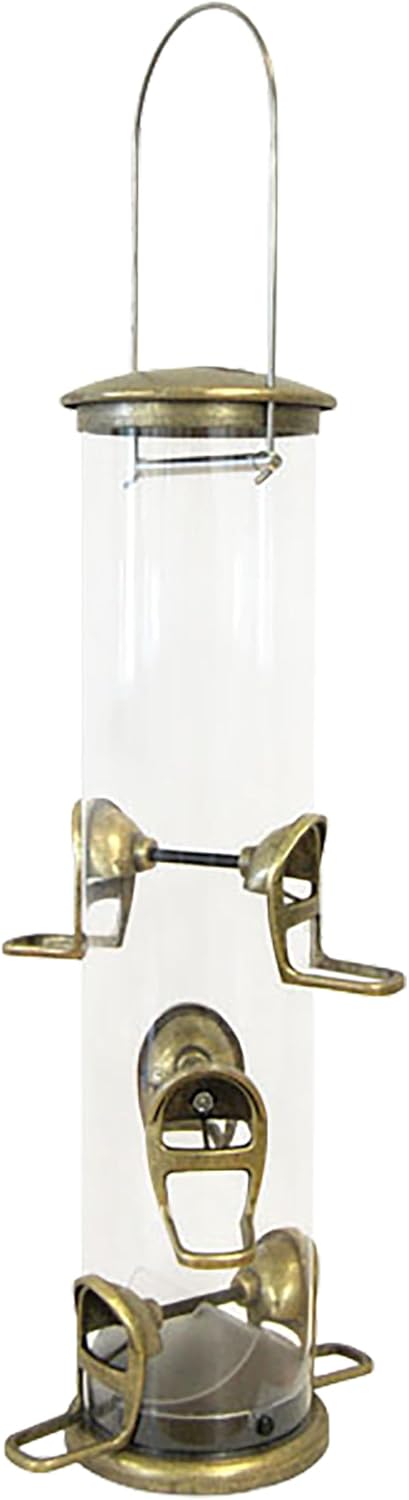 Aspects 420 Antique Brass Quick Clean Big Tube Feeder, Large, Brown/A