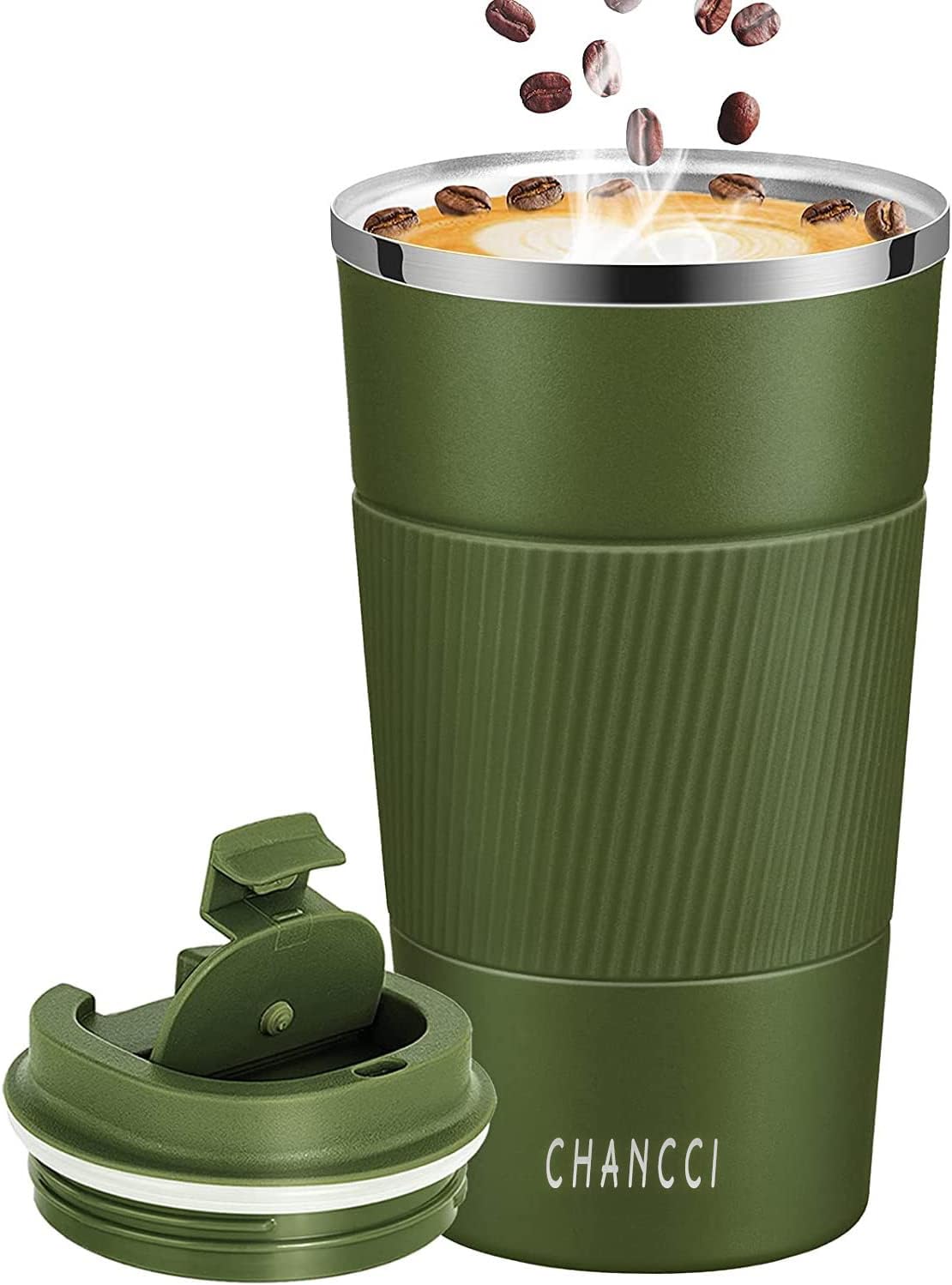 16oz Travel Coffee Mug Spill Proof, Insulated Coffee Mug with Lid, Leakproof Coffee Tumbler, Stainless Steel Vacuum Coffee Cup for Hot/Cold Drinks