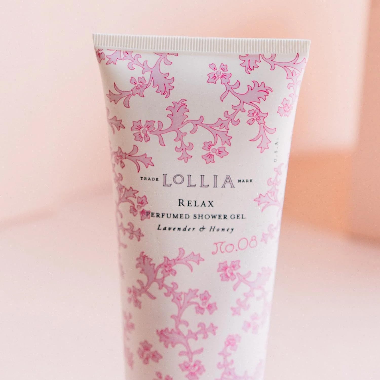 LOLLIA Wish Shower Gel, 8 fl oz, Vanilla Bean, Rice Flower, Jasmine Leaves, & Sugar Cane, Luxury Shea Moisture Hydrating Women's Body Wash, Delicate & Relaxing Scented Bath Soap for Self Care