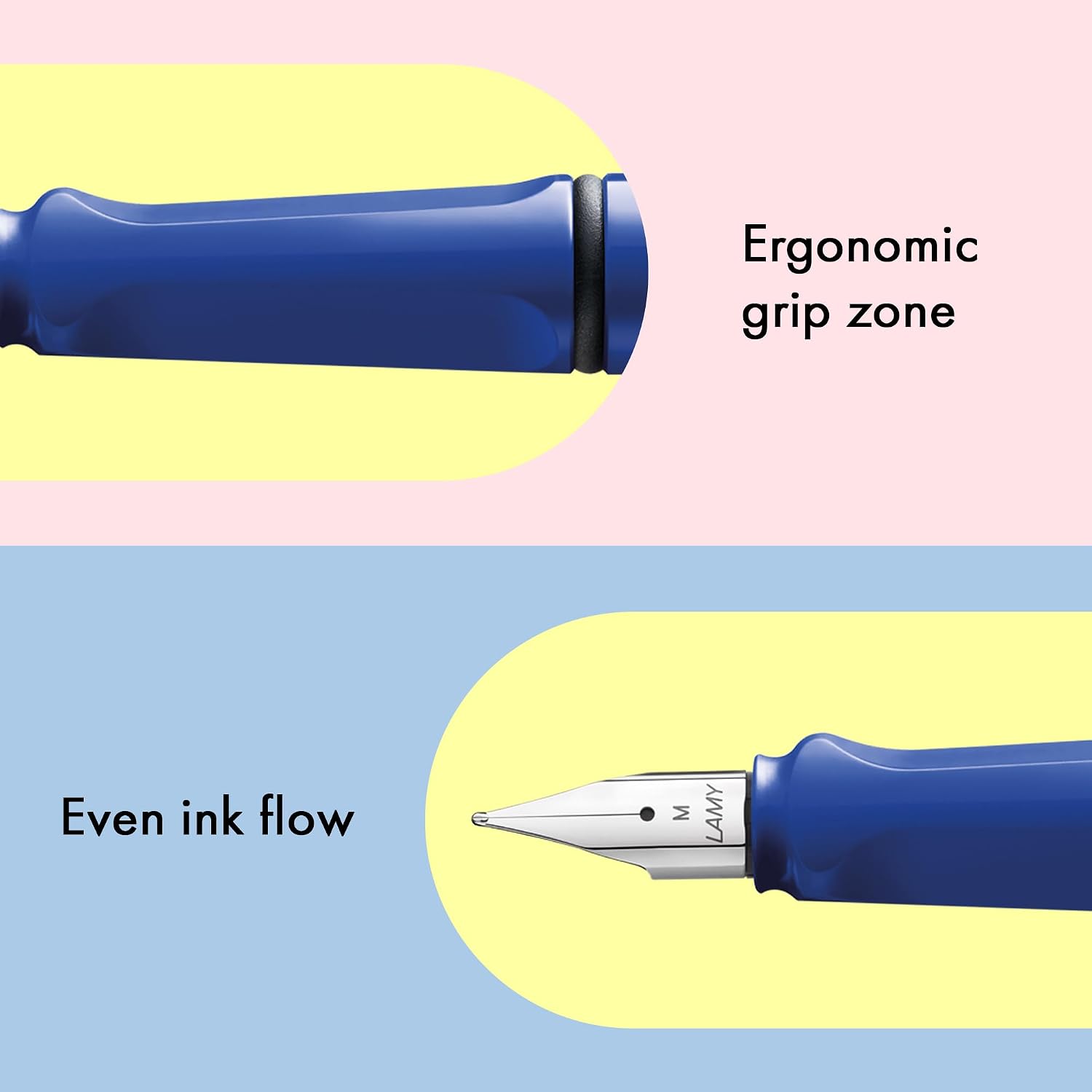 LAMY safari umbra - Fountain Pen with ergonomic grip & polished steel nib in size F - ideal for any Writing & Calligraphy - including LAMY T 10 blue cartridge - Right-Handed