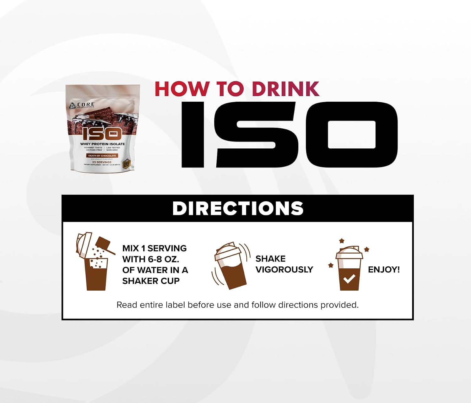 Core Nutritionals Core ISO Whey Protein Isolate, Choc. Peanut Butter Cup,