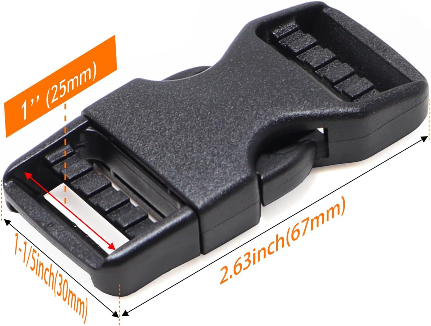 Buckle 1" Wide Inside, Quick Side Release Buckle for 1 inch/25mm Webbing Straps