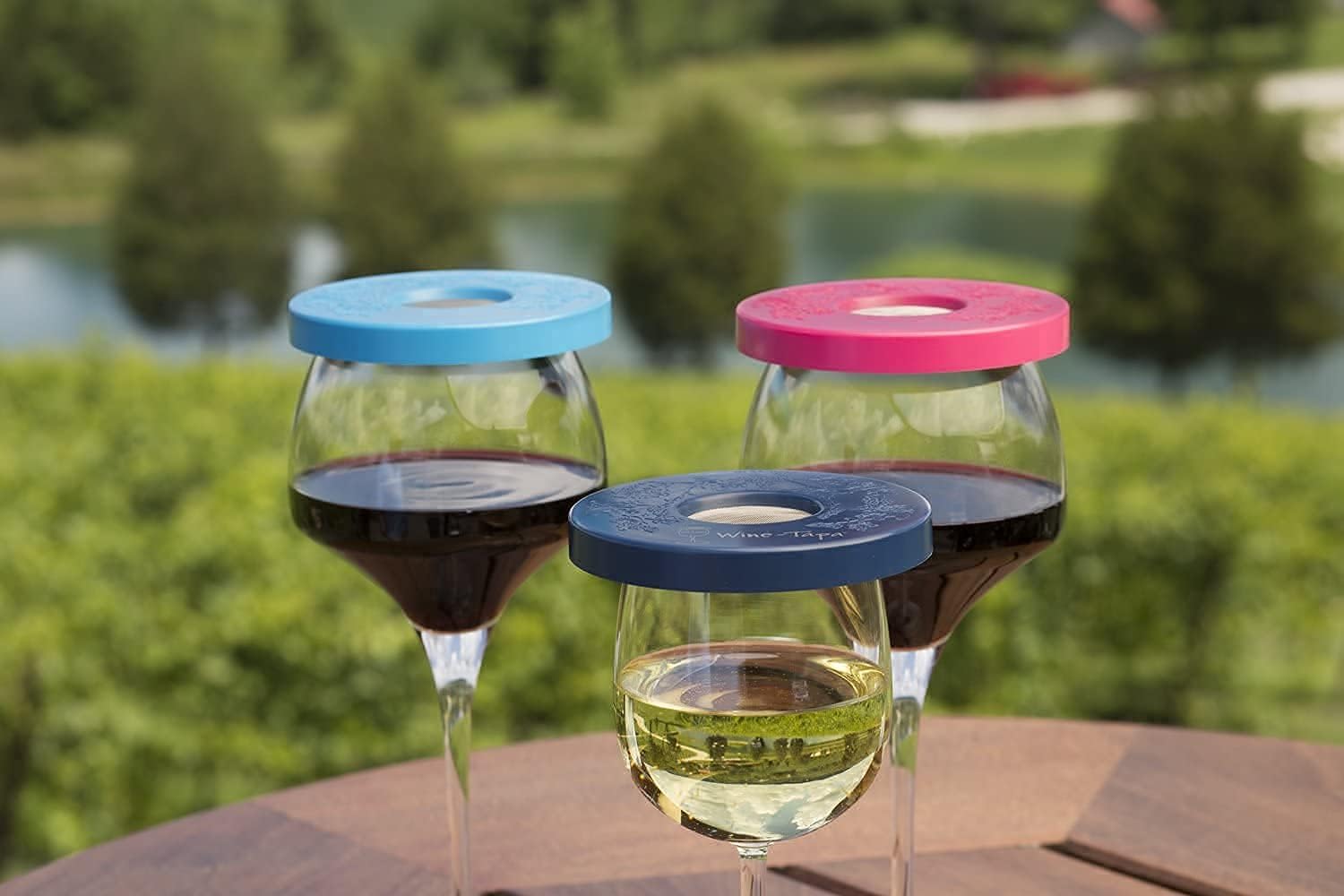 Drinking Glass Covers- Keep Bugs Away from Wine Glasses Outdoors - Use as Cover for Coffee Mugs, Soda Cans, and Drinking Glasses, set of 4 No Spill Drink Covers -Fresco Set