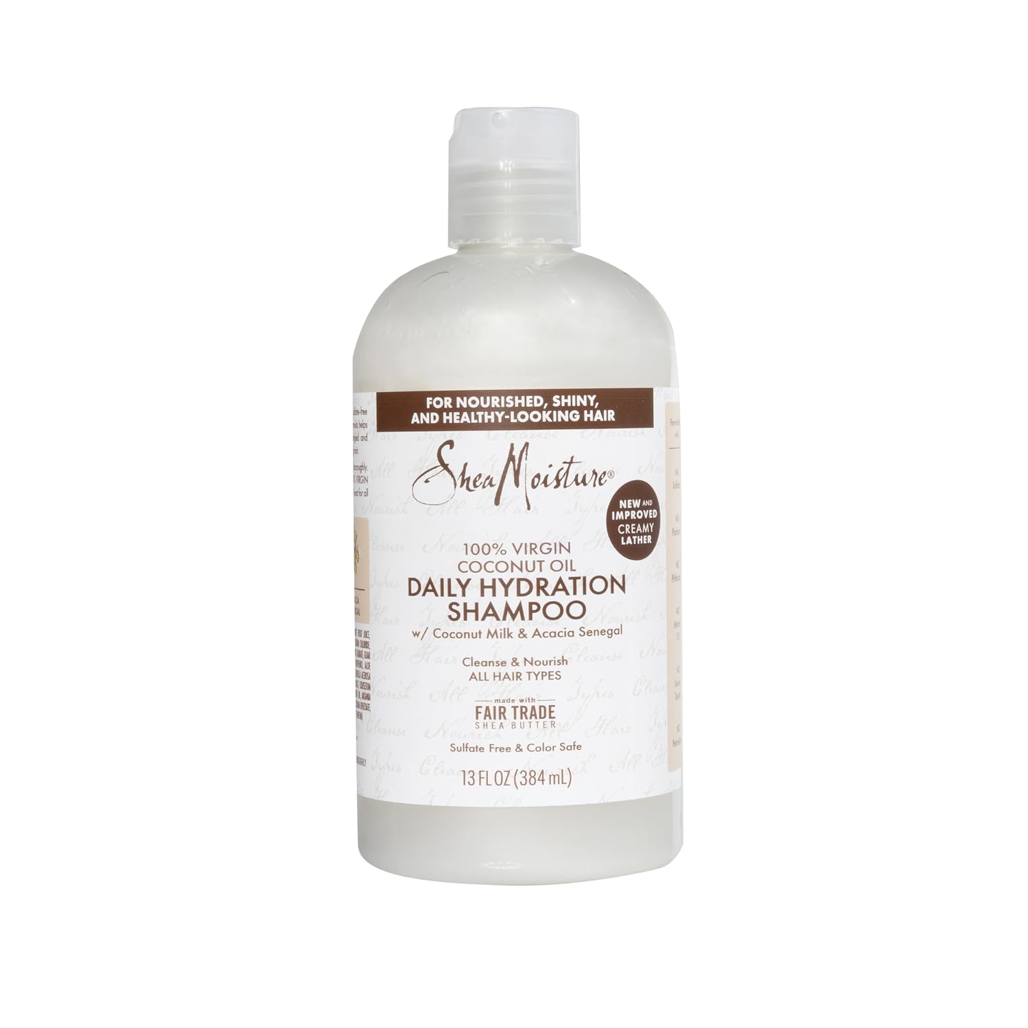 Shea Moisture Daily Hydration Shampoo Virgin Coconut Oil for All Hair Types Sulfate-Free 13 oz