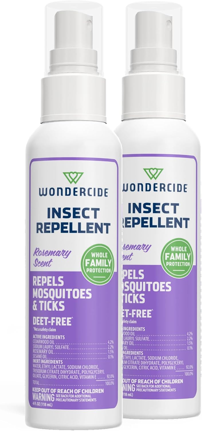 Wondercide - Mosquito, Tick, and Insect Repellent with Natural Essential Oils - DEET-Free Bug Spray and Killer - Safe for Family - Cedarwood 2-Pack of 4 oz Bottle | With Natural Essential Oils - DEET-Free Bug Spray and Killer - Safe for Family