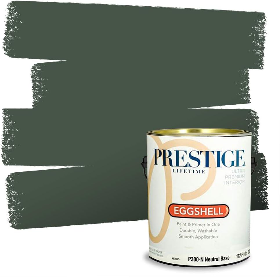 PRESTIGE Paints Exterior Paint and Primer In One, 1-Gallon, Flat, Comparable Match of Sherwin Williams* Coastal Plain*