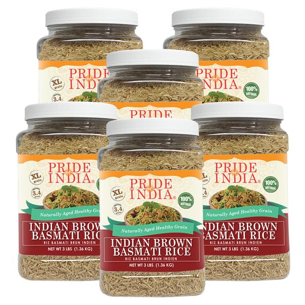 Pride Of India - Extra Long Indian Basmati Rice - Naturally Aged Aromatic Grain, 1.5 Pound Jar