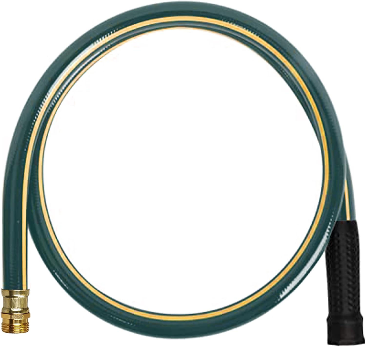 Solution4Patio Long Black Garden Hose 3/4 in. x 50 ft. -Heavy Duty Durable Flexible Lightweight Water Pipe -Brass Aluminum Ends for Household & Commercial -Kink Free, No Leaking, Male/Female Fittings