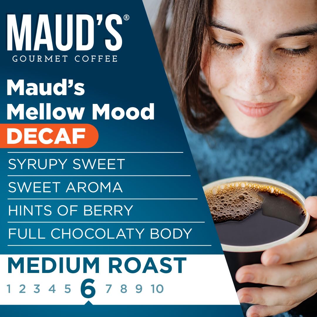 Maud’s Decaf Dark Roast Coffee Pods, 100ct | Decaffeinated Coffee in Single Serve Pods – Compatible with Keurig Coffee Makers