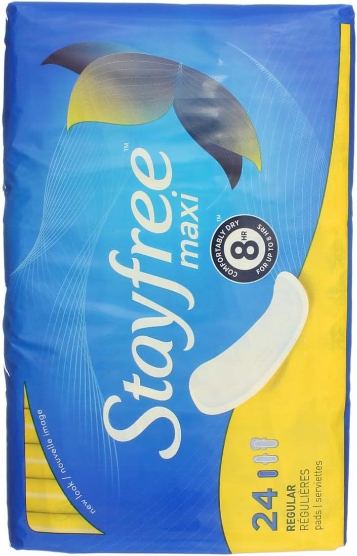 STAYFREE Super Maxi Pads, Size 2, 24 ea (Pack of 3)