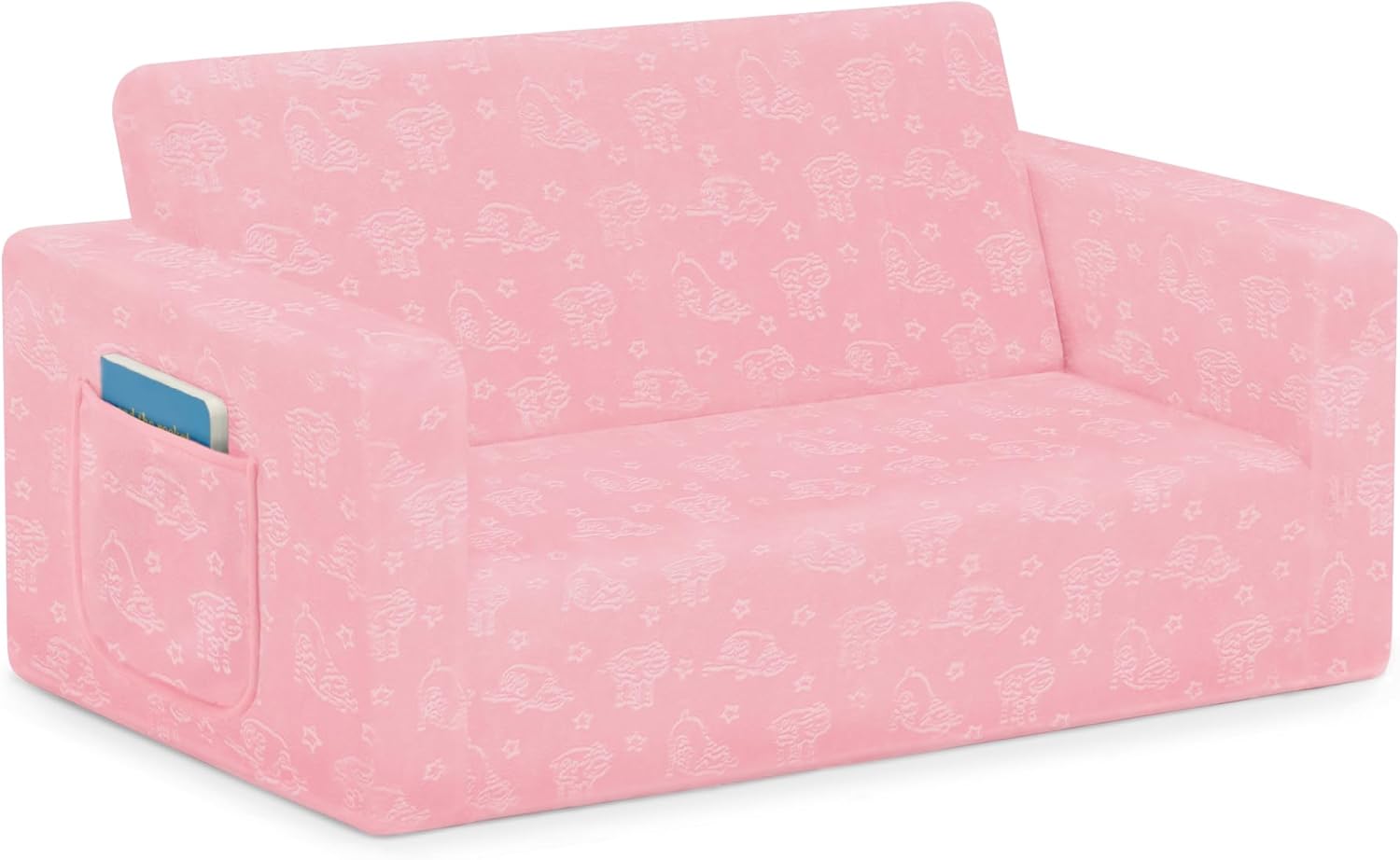 Delta Children - Serta Perfect Sleeper Kids 2-Seater Sofa, Convertible 2-in-1 Flip Open Toddler Couch Sleeper, Foam Chair for Playroom & Bedroom