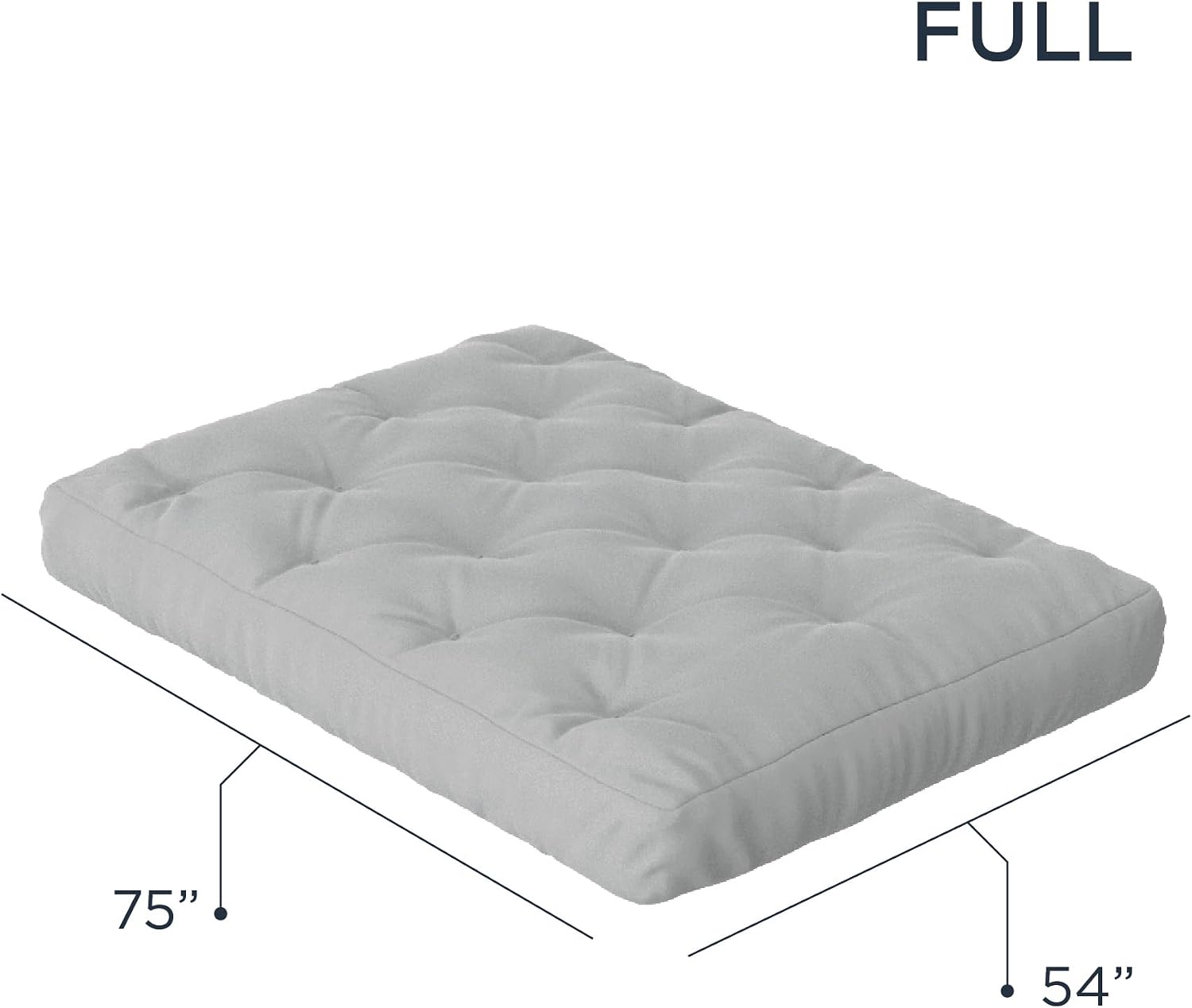 Royal Sleep Products by The Futon Factory 8 inch Memory Foam Futon Mattress - Khaki Cover - Queen Size - CertiPUR Certified Foams - Made in The USA (Frame Not Included)