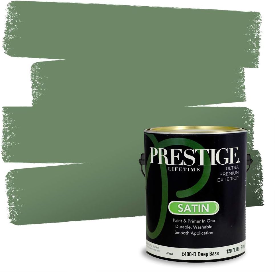 PRESTIGE Paints Exterior Paint and Primer In One, 1-Gallon, Semi-Gloss, Comparable Match of Sherwin Williams* Shamrock*
