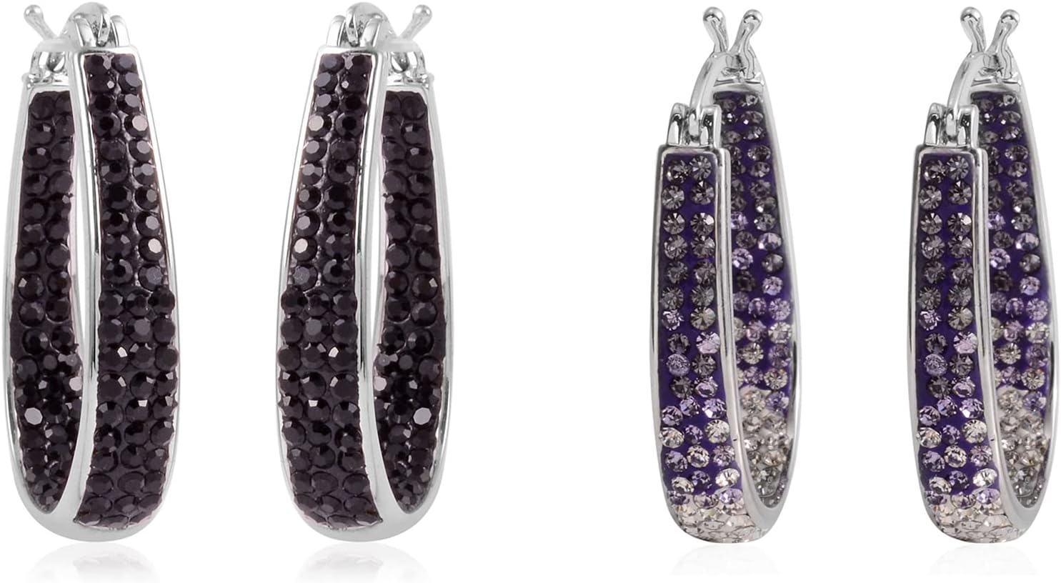Shop LC Crystals Inside Out Hoop Hoops Earrings Platinum Plated Fashion Jewelry Unique Birthday Gifts for Women