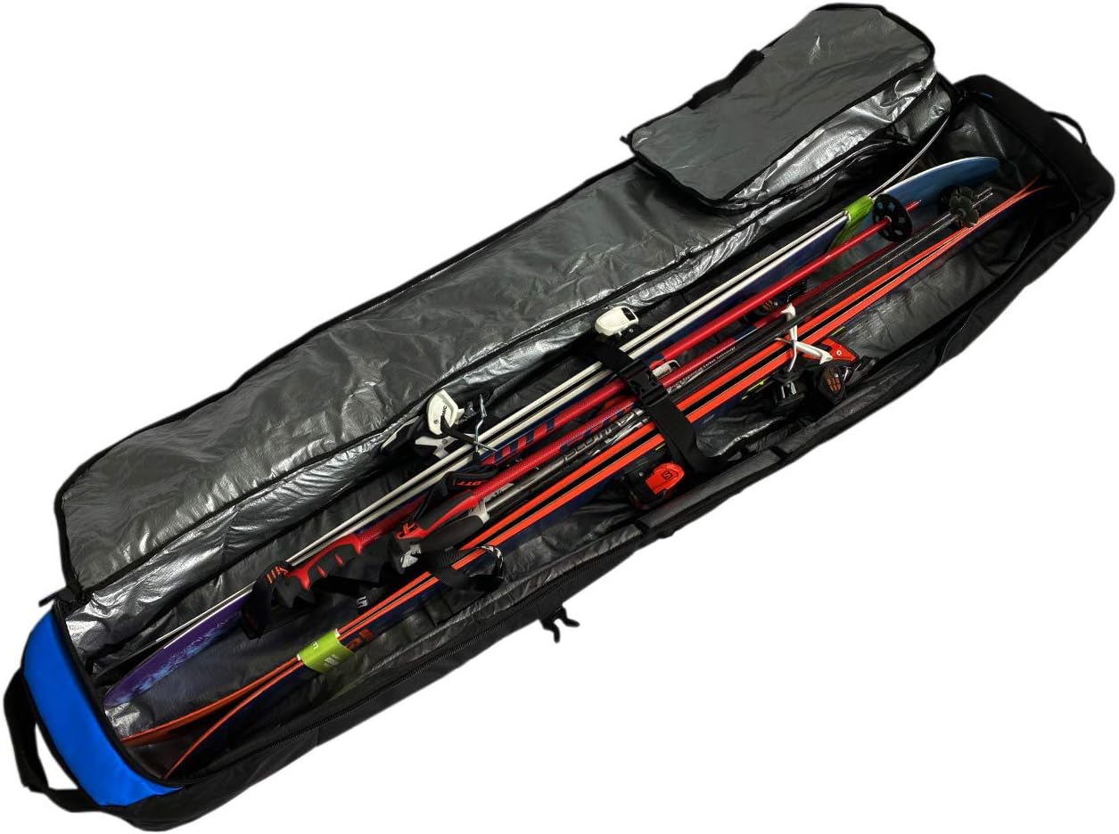 Element Equipment Wheeled Padded Ski Bag Ultimate Double - Premium High End Double Roller Travel Bag