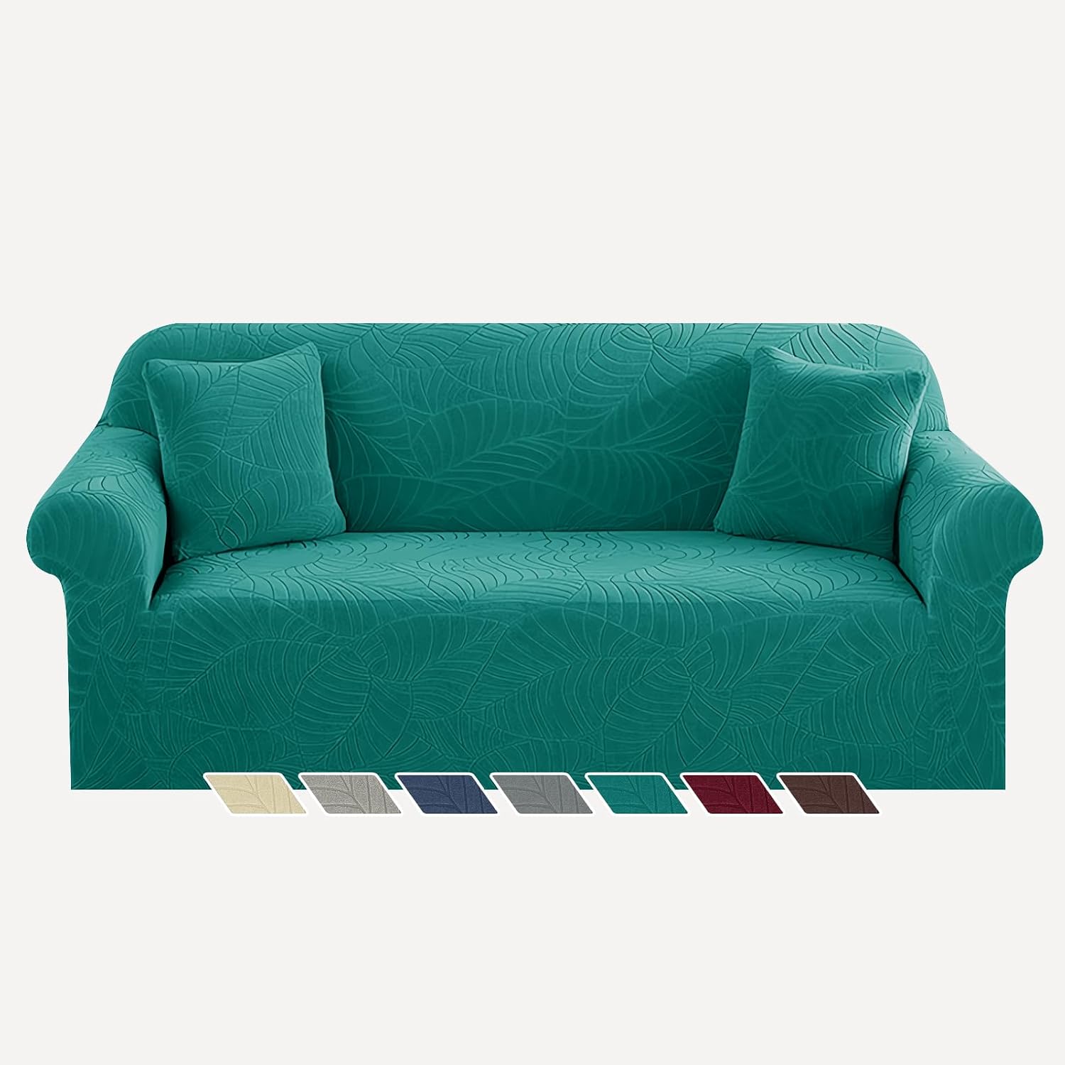 YEMYHOM Couch Cover Latest Jacquard Design High Stretch Sofa Covers for 2 Cushion Couch