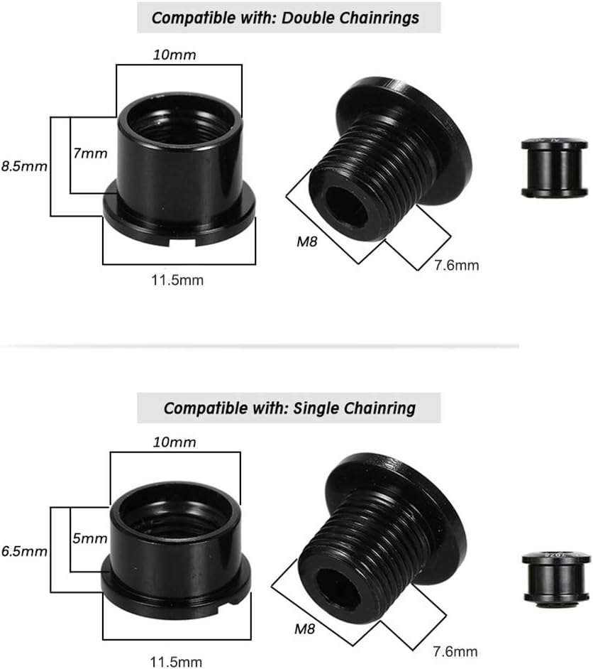 Saiper 10pcs Double Chainring Bolts M8 Chain Ring Bolts