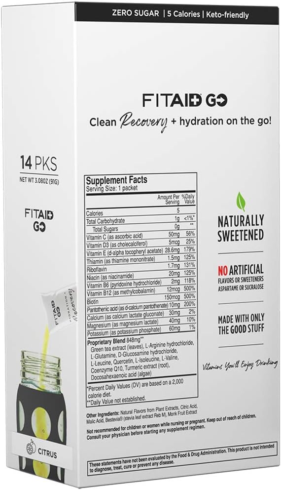 LIFEAID IMMUNITYAID GO Zero Sugar Hydration Packets (14 Packets)