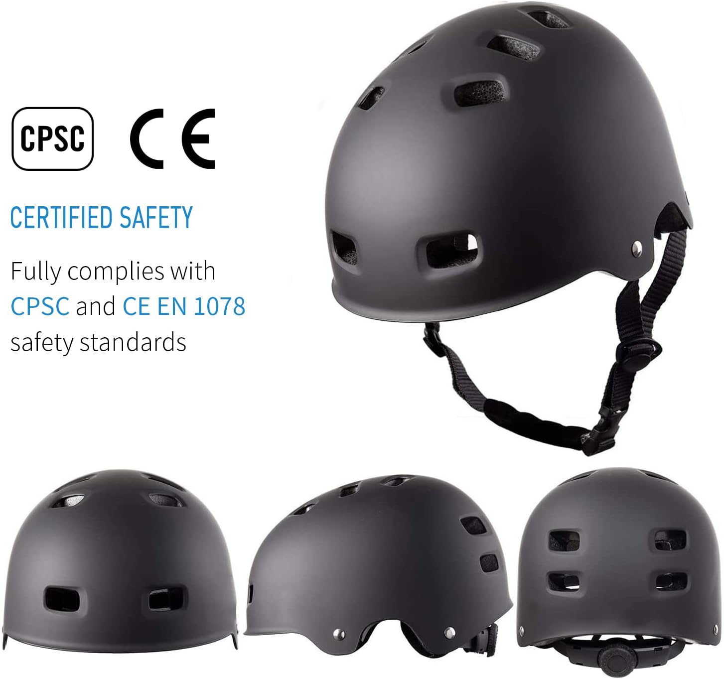 Skateboard Helmet,BMX Bike Multi-Sport Helmet for Youth,Men Women