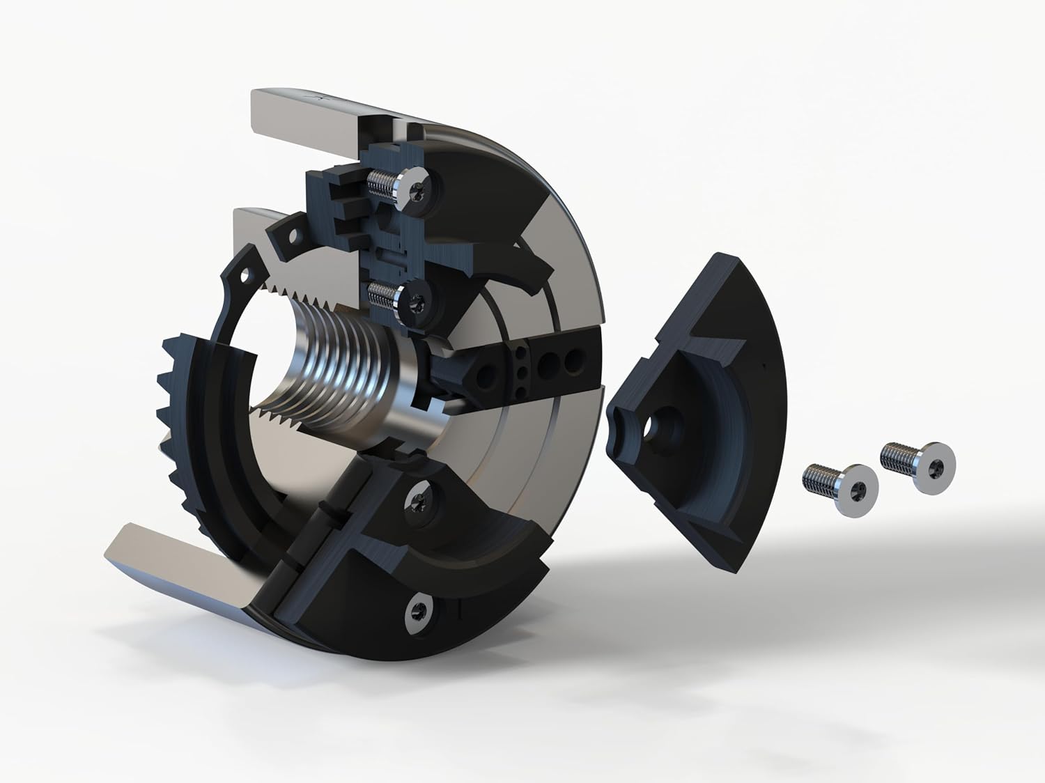4INCH 4-Jaw Self-Centering Wood Lathe Chuck, 2" Round Jaw Mounted, 1"x8TPI thread & 3/4"x16TPI Adapter, T Allen Wrench, Screw Chuck, SCR4-4