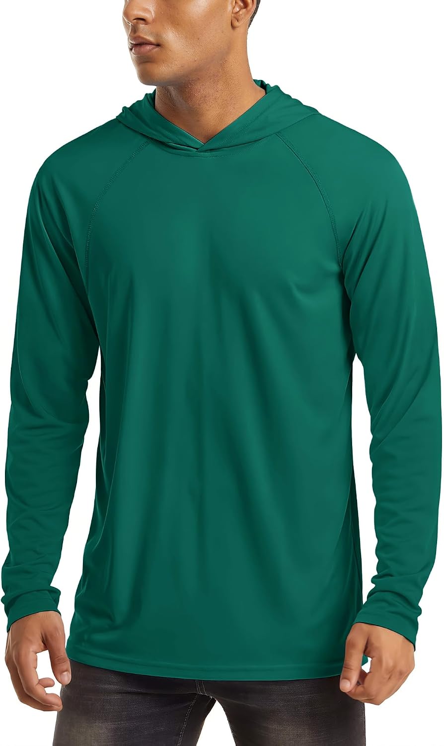 MAGCOMSEN Men's Hooded UPF 50+ Sun Protection T Shirts Long Sleeve Athletic Fishing Shirts Rash Guards