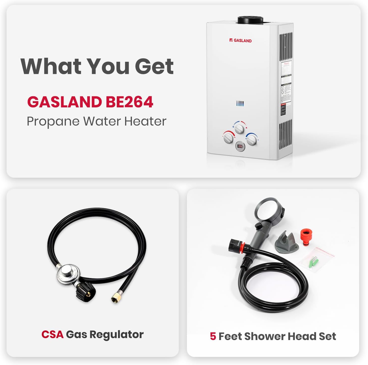 GASLAND BE158L Tankless Water Heater Propane | CSA Certified | 6L 1.58 GPM