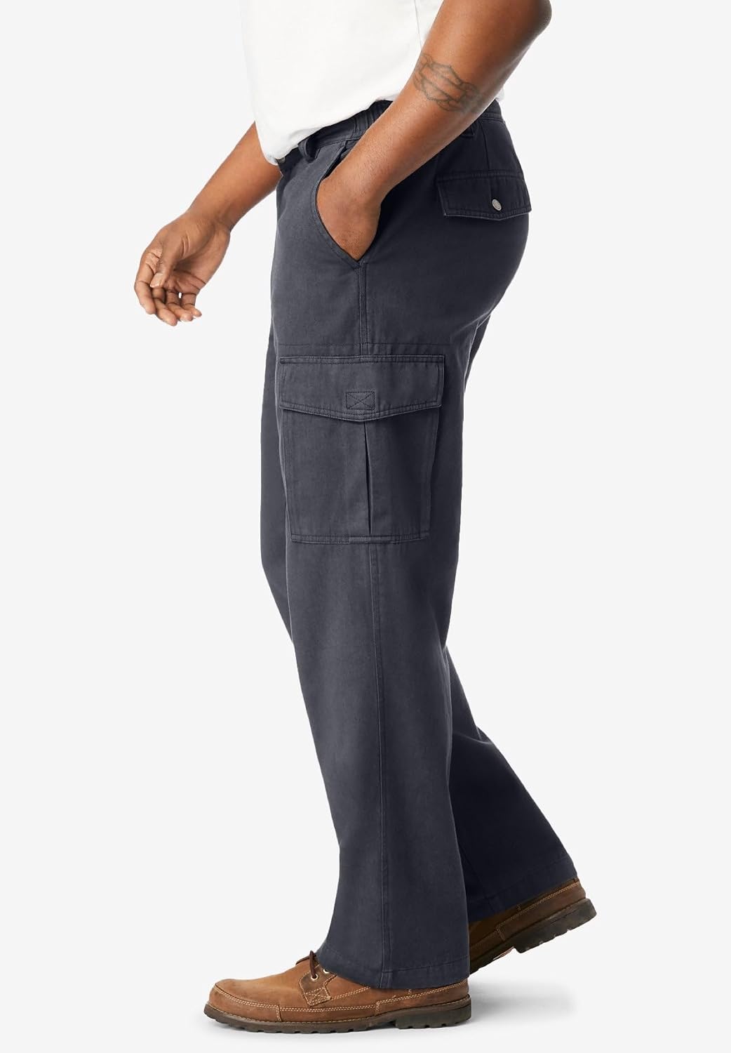 Boulder Creek by Kingsize Men's Big & Tall Renegade Side-Elastic Waist Cargo Pants
