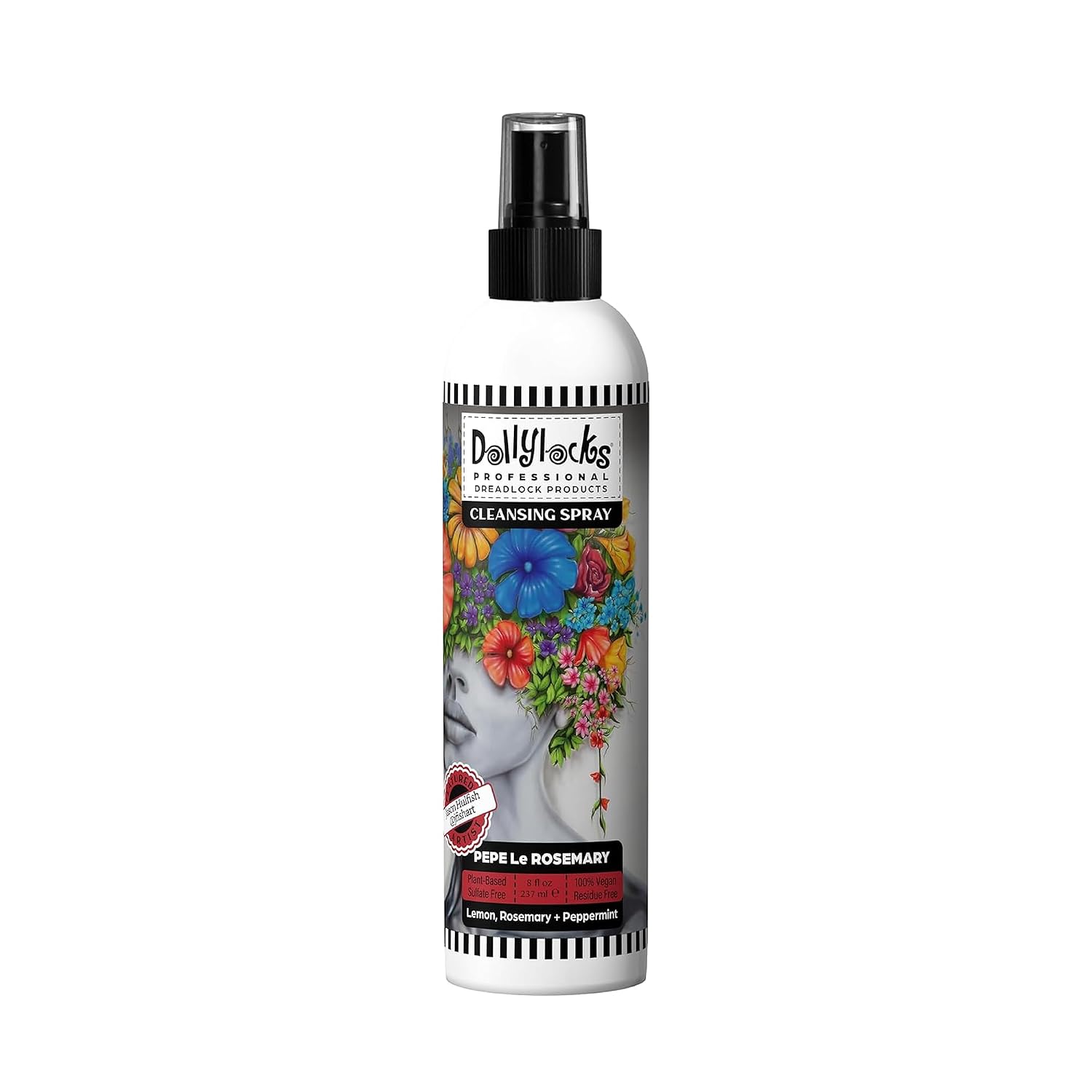Dollylocks Cleansing Rinse-free Shampoo Spray | Removes Build-up + Moisturizes | Plant-Based Residue-free Vegan | Locs, Braids, Hair Extensions