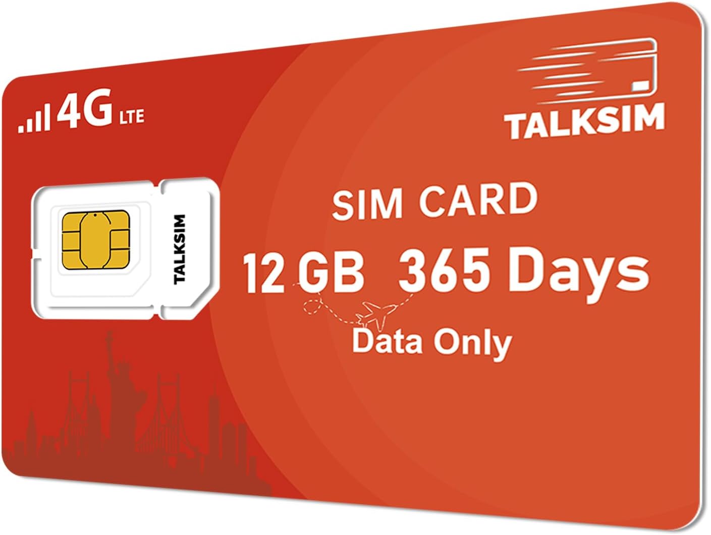 Data SIM Card 24GB 365Days Works with Verizon, AT&T and T-Mobile | 4G LTE USA Data Only, Compatible with Unlocked Security Camera/Router/Mobile WiFi Hotspot/Tablet/Trail Devices