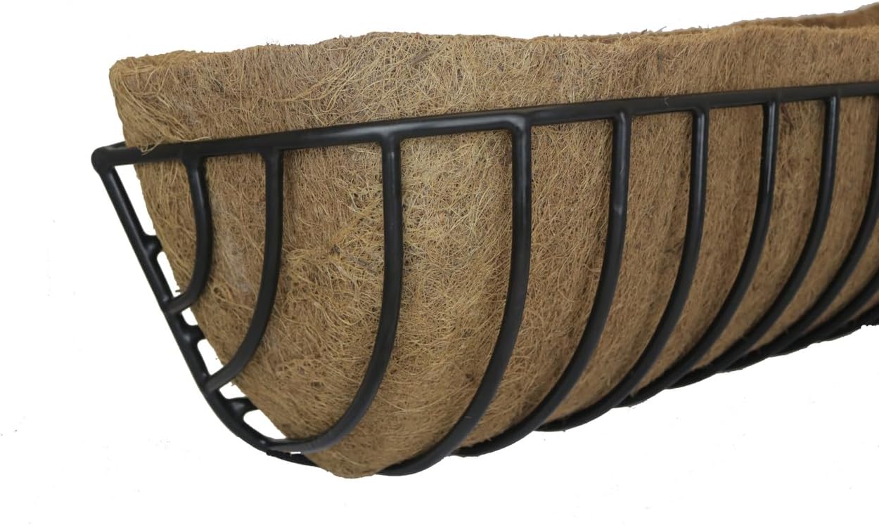 Molded Coco Fiber Liner - 72 Inch Window Hayrack Planter -Comes as a Pair of 36 Inch