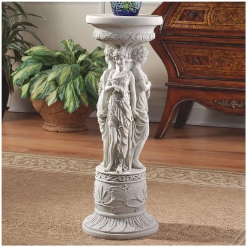 Design Toscano KY992 Chatsworth Manor Neoclassical Pedestal Column Plant Stand, Antique Stone