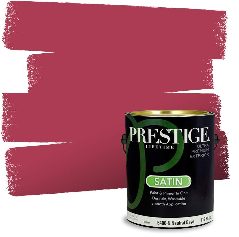 PRESTIGE Paints Exterior Paint and Primer In One, 1-Gallon, Satin, Comparable Match of Sherwin Williams* Real Red*