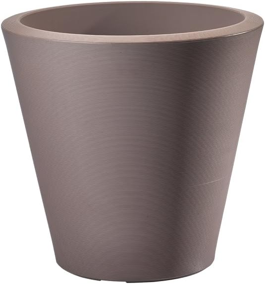 Crescent Garden Madison Planter– Weather-Resistant, Double Walled Indoor/Outdoor Plant Pot with Drain Hole – Durable All-Season Flower Container, 14" W (Cloud White)