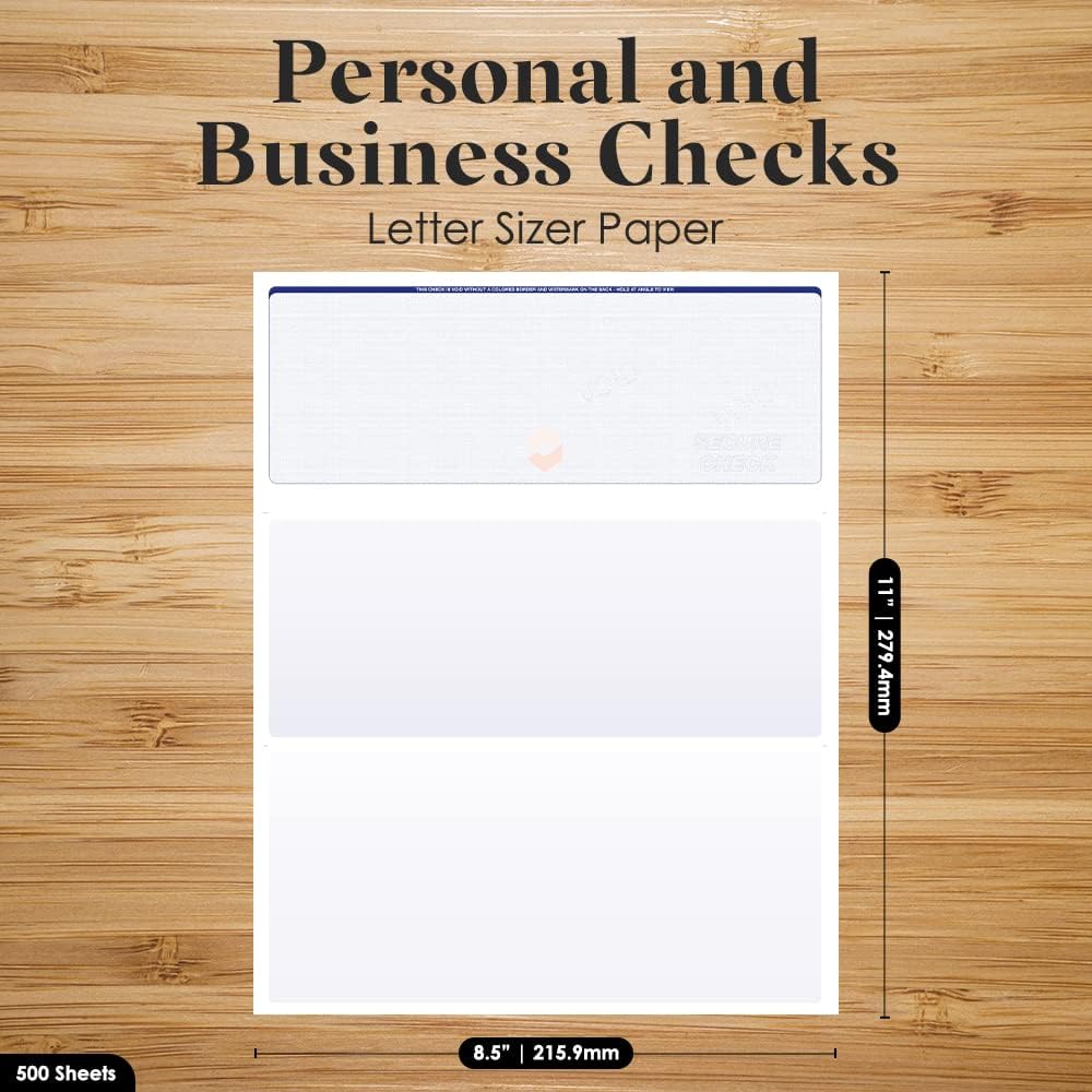 ABC Computer Checks Compatible w/QuickBooks, Checks on Top, Gray Linen (100 Sheets)
