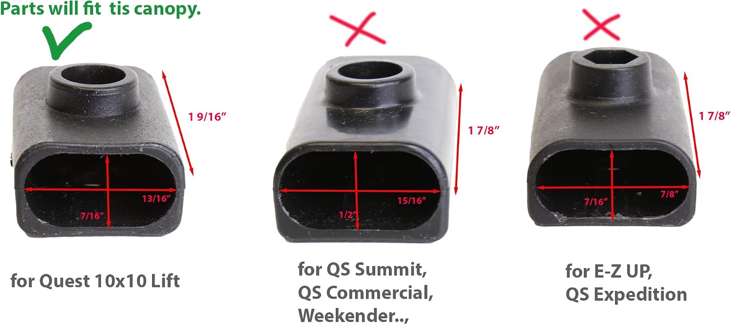 for Quest Q100 Quick Lift Straight Leg 10x10 Canopy Set of 2 Truss Ends Replacement Parts Repair