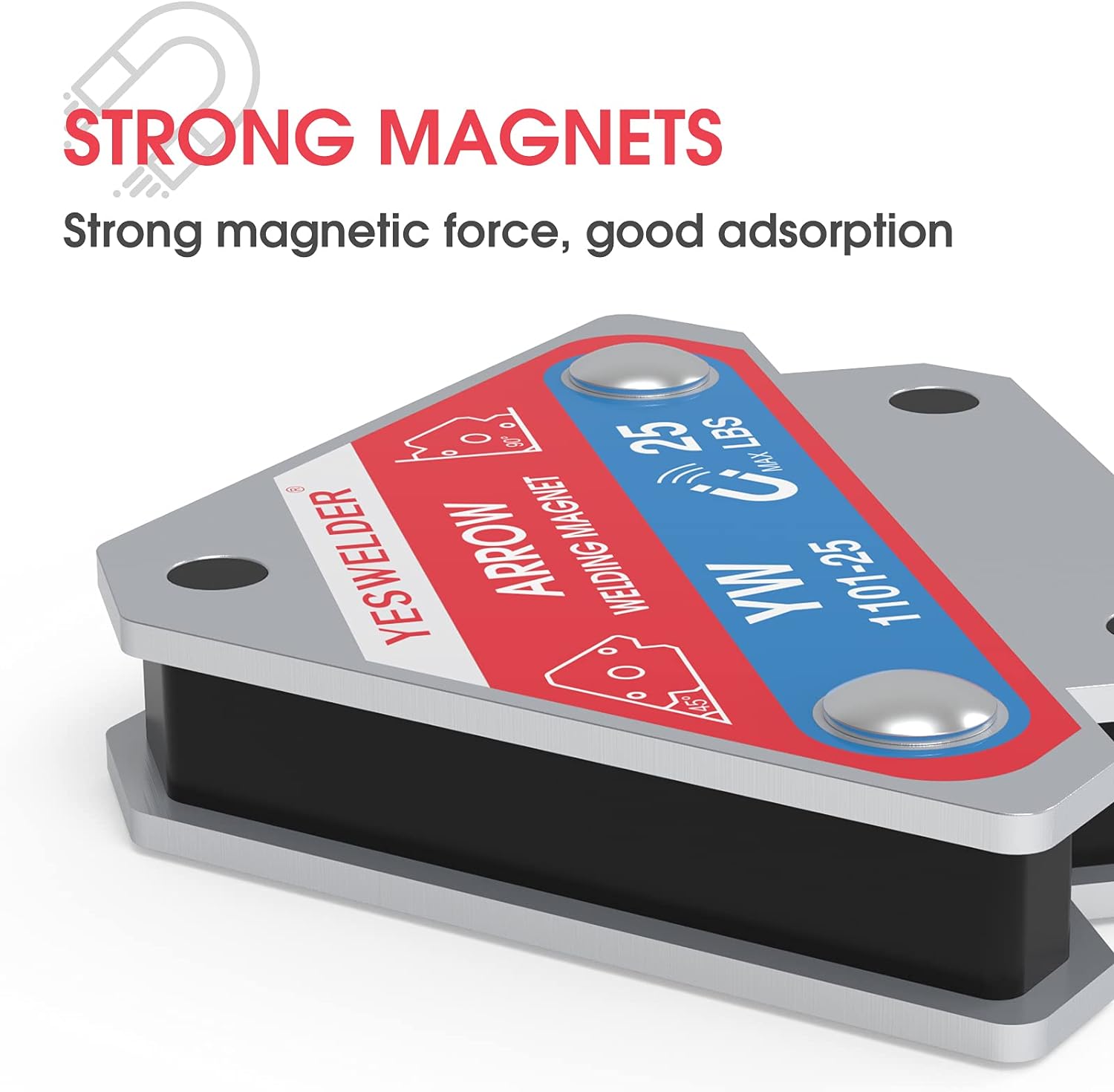 YESWELDER 4-Pc Welding Magnet Set, 50 lb Holding Power Welding Accessories