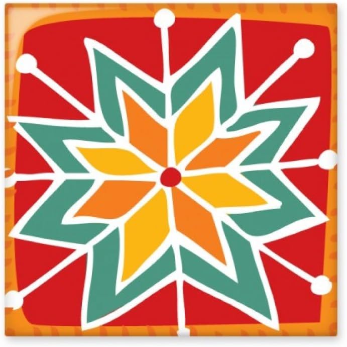 Sun Flower Mexico Totems Ancient Civilization Ceramic Tile Glossy Decal Glazed Brick Adorn Stone