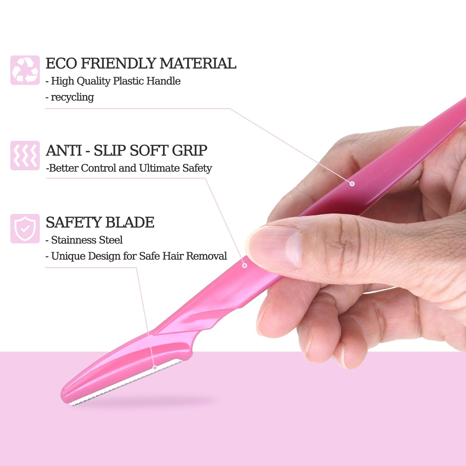 40pcs Dermaplane Razor for Women Face, Stainless Steel Eyebrow Razor
