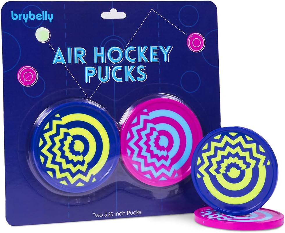 csg Deluxe Vivid Color Large Size Air Hockey Replacement Pucks - Set of Two 3.25 Inch Pucks!