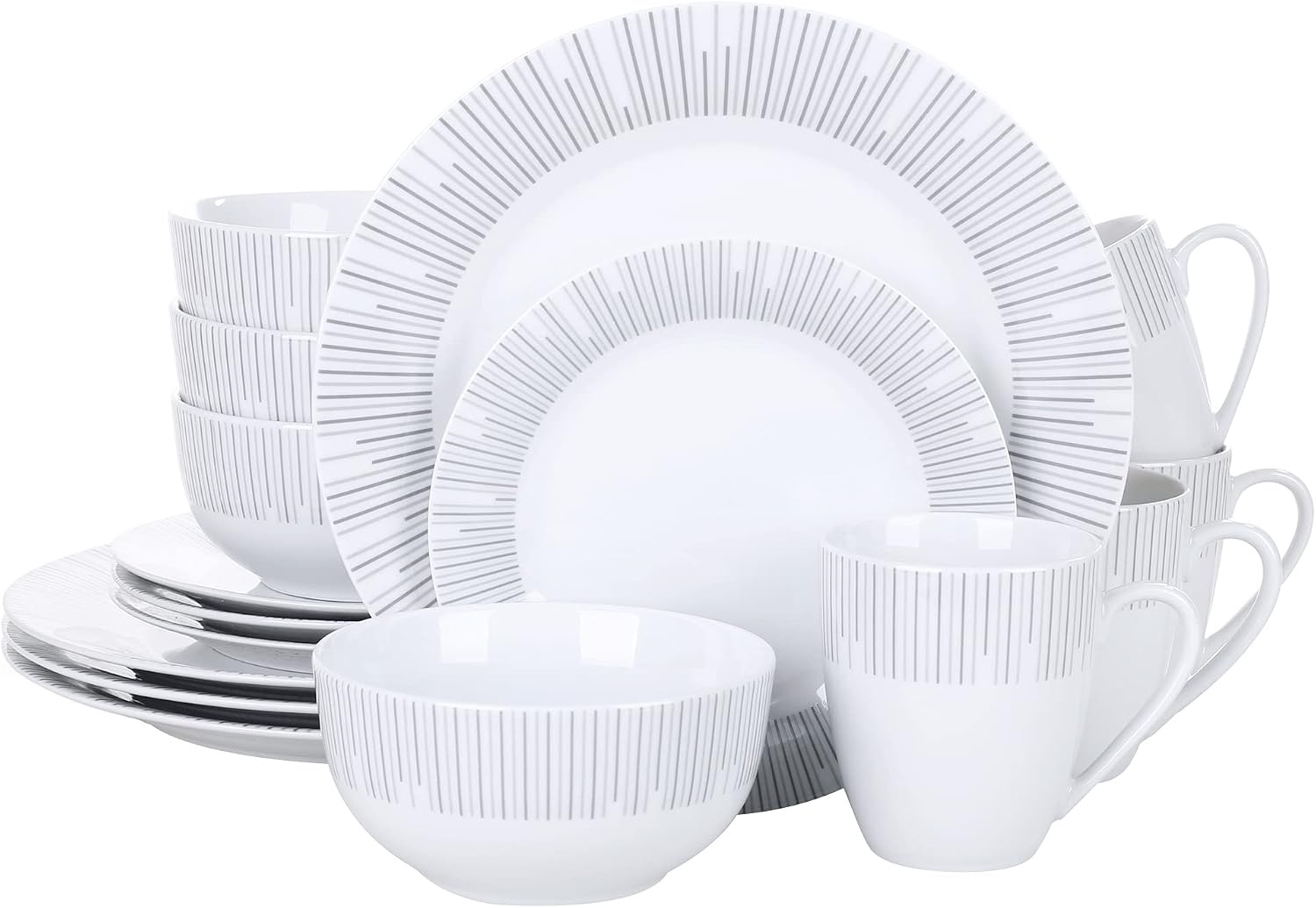 VEWEET 30 PCS Ceramic Dinnerware Sets for 6, Pink Floral Dish Set, ANNIE | Porcelain Dinner Set Including Dessert Plates, Soup Plates, Dinner Plates, Cups & Saucers, Microwave & Dishwasher Safe