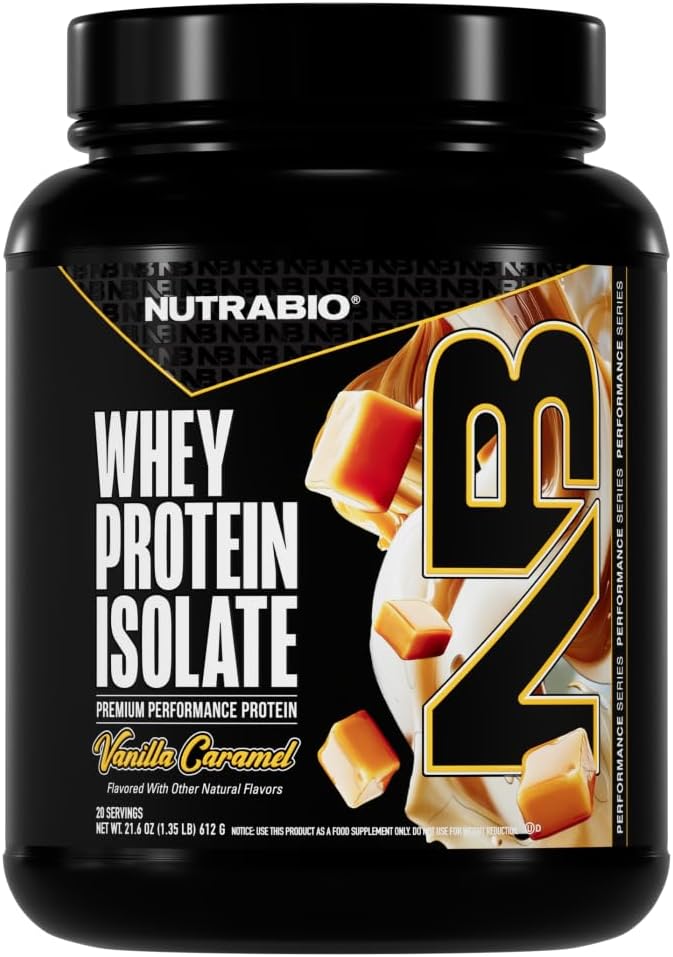 NutraBio 100% Whey Protein Isolate Protein Powder, 25g Protein with Complete Amino Acid Profile, Non-GMO, Soy & Gluten Free, Low Carb, Low Calorie Whey Protein Powder, Raw Unflavored, 20 Servings