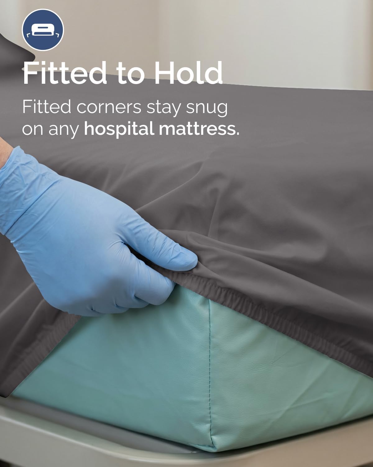 Fitted Hospital Bed Sheet - Hospital Bed Sheets for Home Use - Dark Grey | Ultra-Soft Brushed Microfiber Bedding with 16 Inch Deep Pockets, Extra Long 36 x 84 Fit, Breathable, Cooling and Wrinkle Free